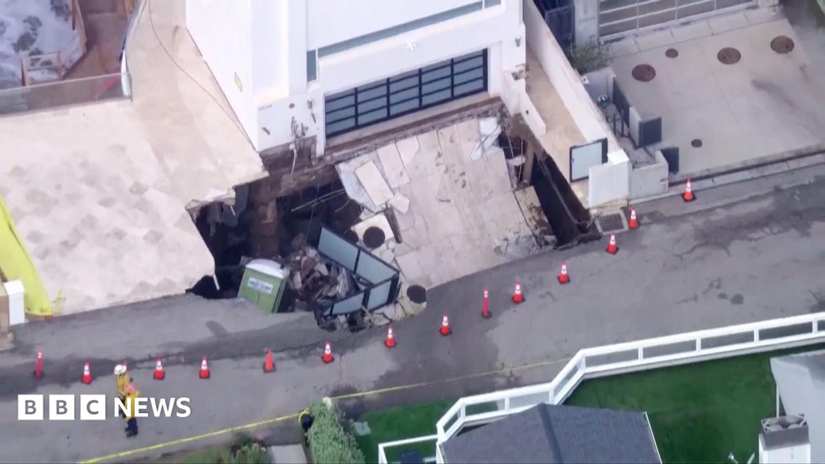 Watch: Sinkhole at Nicolas Cage's Malibu house swallows driveway