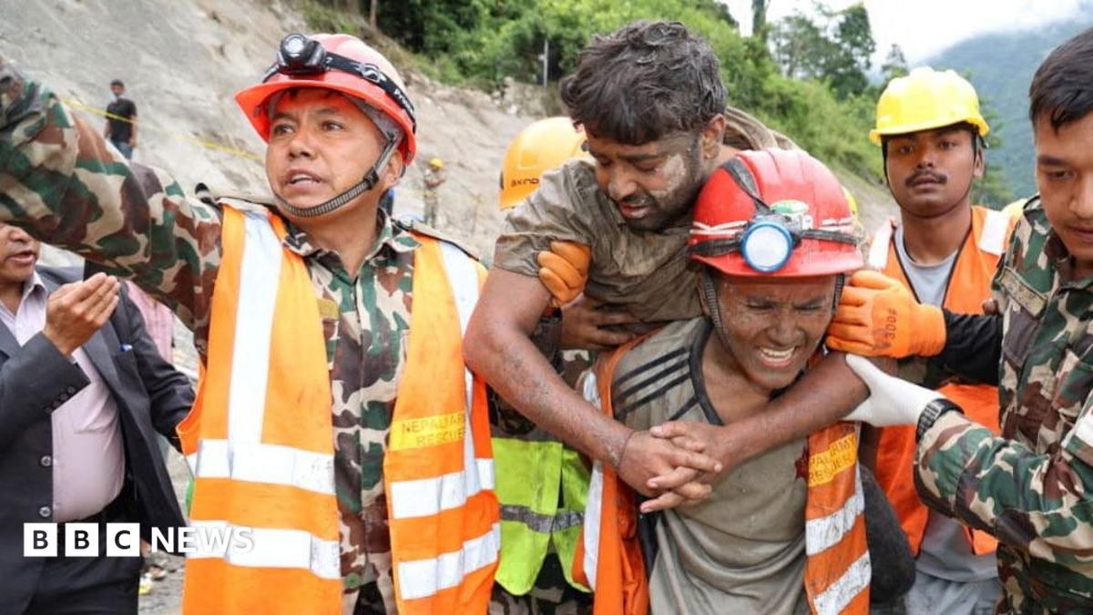 'A rare moment of joy': Nepal tunnel rescues give hope for more flood survivors