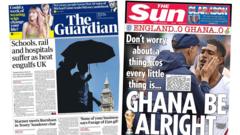The Papers: 'Heat engulfs UK' and 'Ghana be alright'