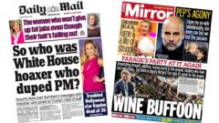 The Papers: 'Who duped PM?' and 'Pep's agony'