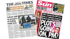 The Papers: 'Labour split on triple lock' and 'Plot's going on, PM?'