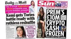 The Papers: 'Kemi gets Tories battle ready' and 'Posh makes some dosh'