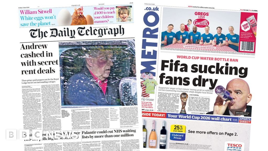 The Papers: 'Andrew cashed in' and 'Kate shares in mum's joy'