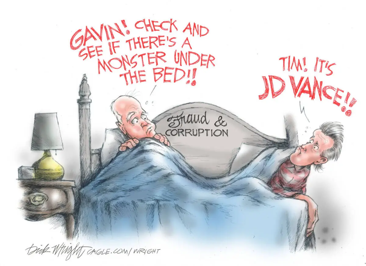CARTOONS: Newsom found a monster under the bed