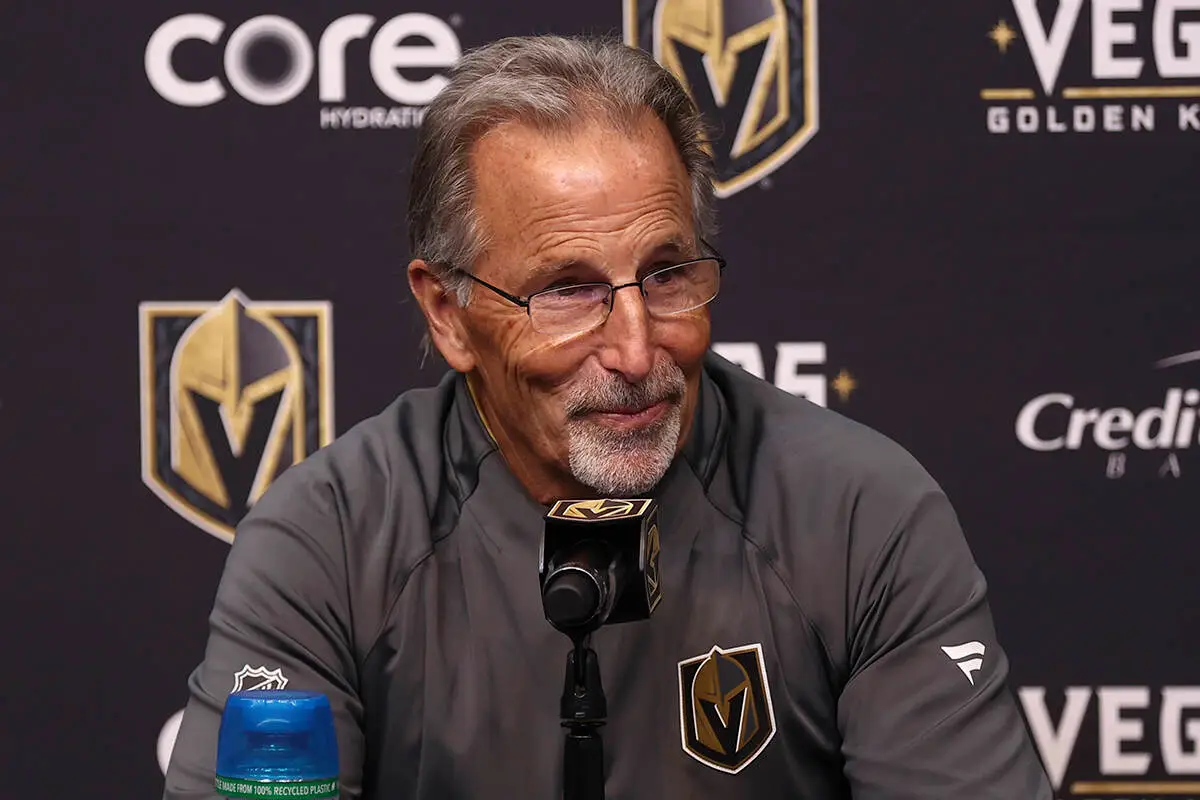 Golden Knights coach to addresses the media