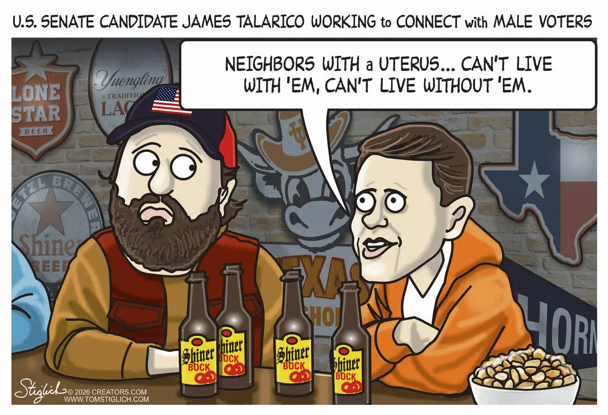 CARTOONS: How Talarico plans to connect with male voters