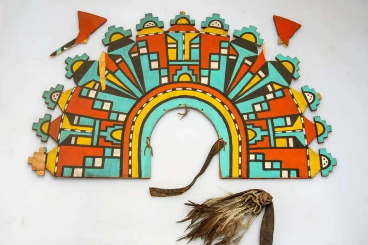 This Hopi headpiece was damaged by a tourist at Grand Canyon
