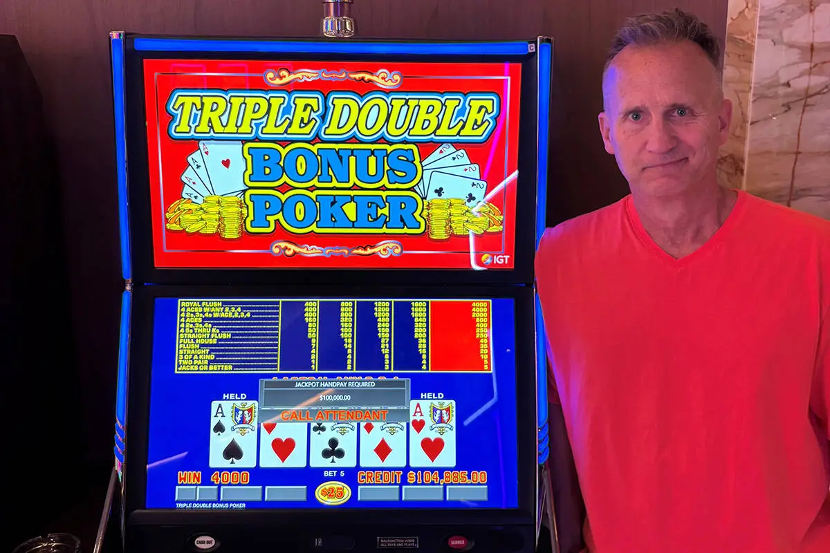 $100K video poker jackpot hits at Las Vegas Strip casino