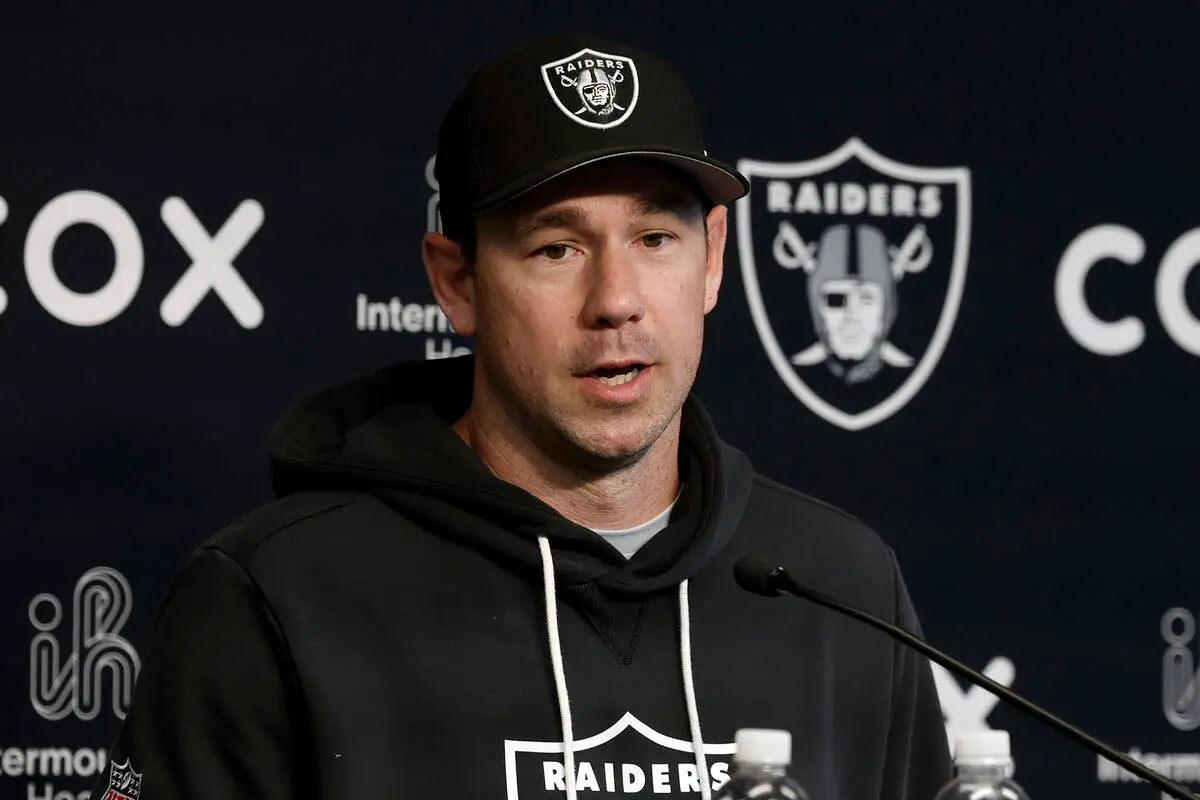 Raiders coach Klint Kubiak addresses the media as camp commences — WATCH LIVE