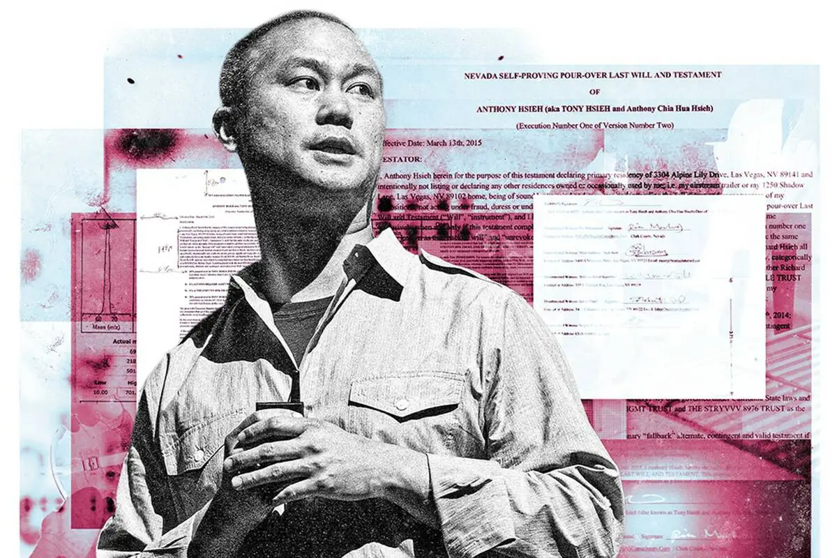 Forensic report on Tony Hsieh’s will comes out — and then is hidden from public view