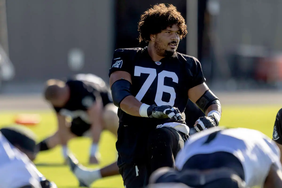 Raiders’ first-team O-line sees change and other observations from practice — PHOTOS