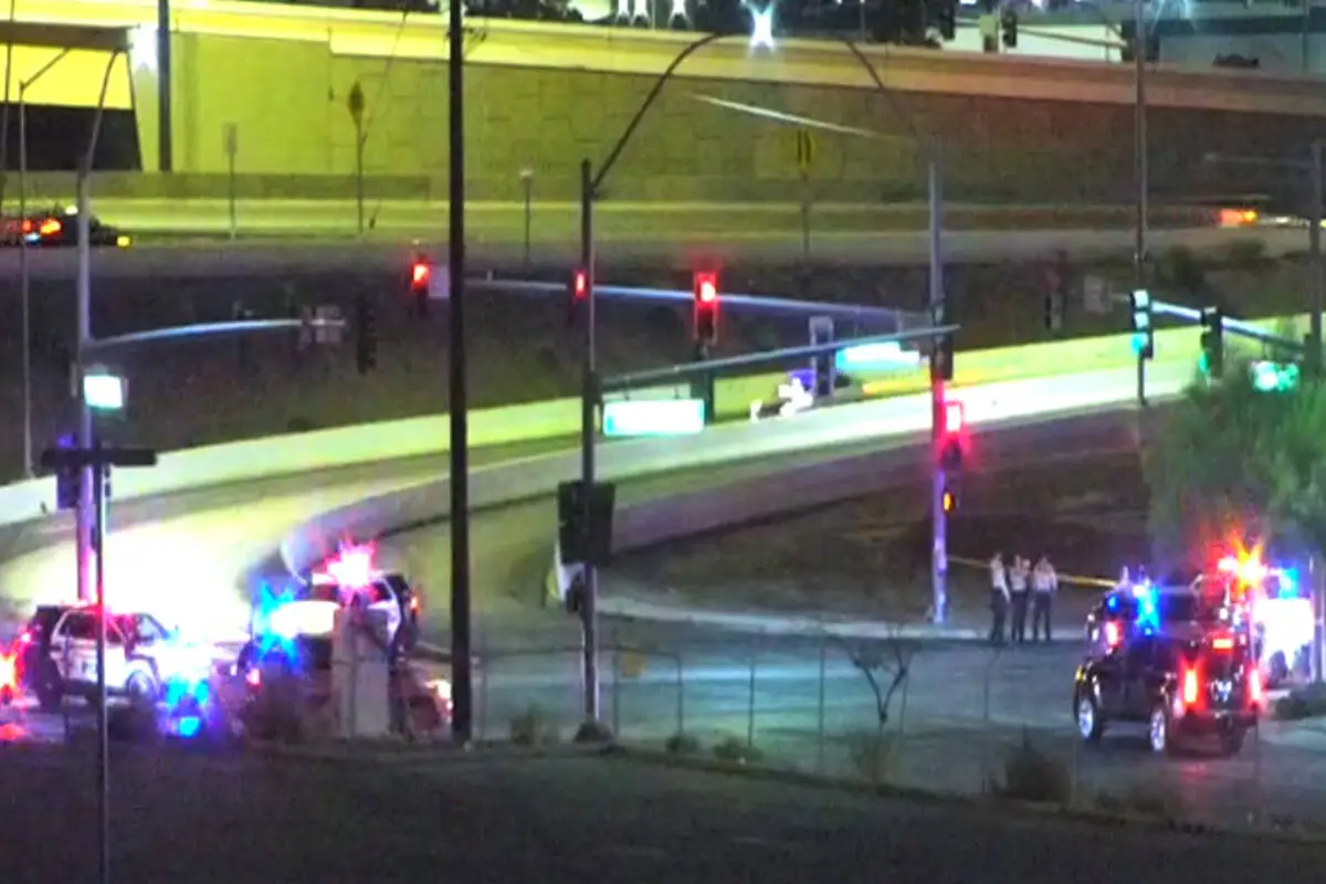 2 injured after Tesla crash in central Las Vegas Valley