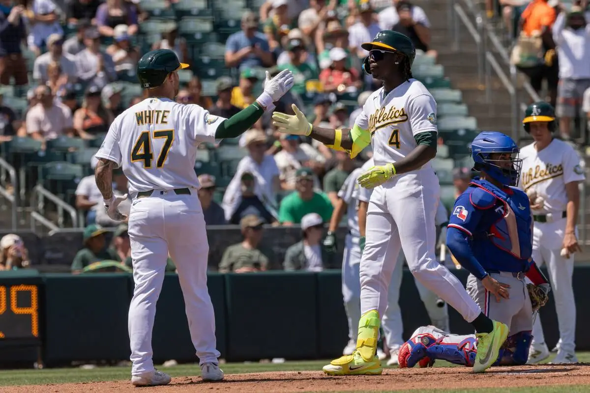 Lawrence Butler, Zack Gelof, Tommy White homer as Athletics beat Rangers