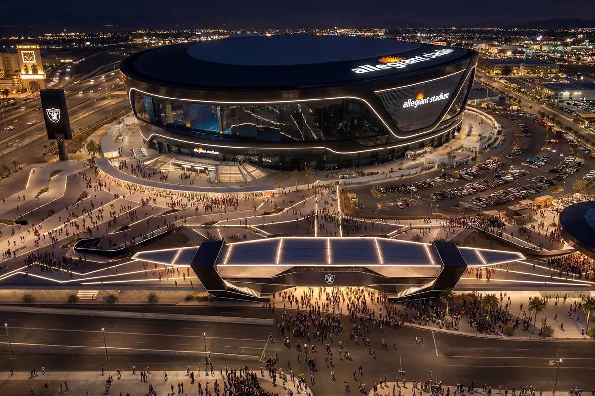 1st look at Raiders’ $158M Allegiant Stadium north plaza podium project
