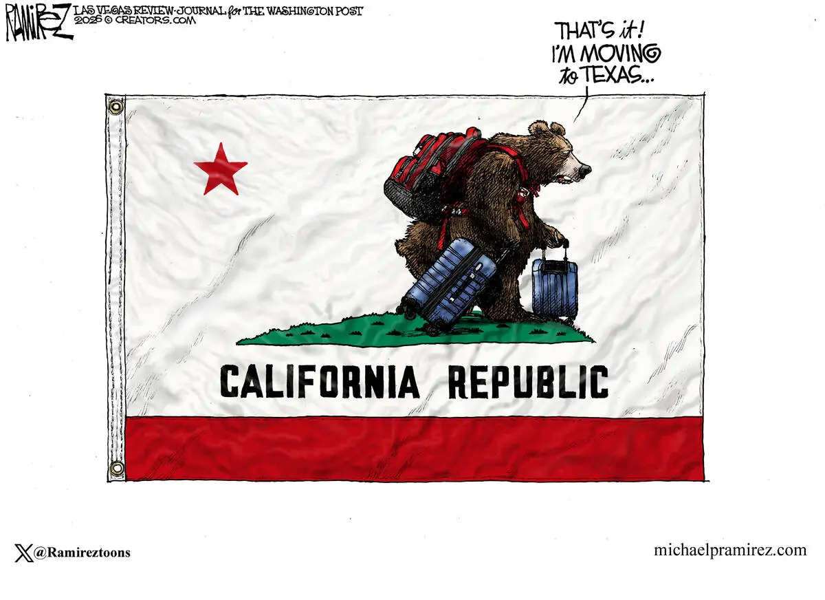 CARTOON: From the Golden State to the Goodbye State