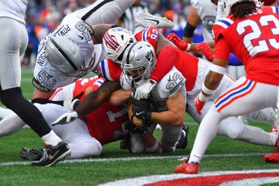 Raiders RB Dylan Laube’s 1st TD meaningful despite loss to Patriots