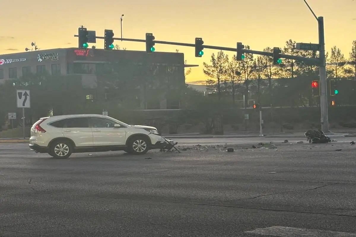 Motorcyclist critical after crash in south Las Vegas Valley